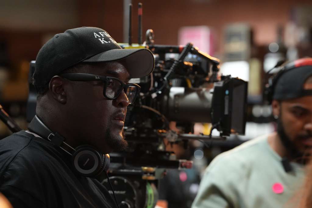 Director watching a take behind the camera
